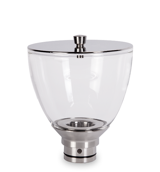 ECM Bohnenbehälter Glas mit Metalldeckel und Edelstahlfuss