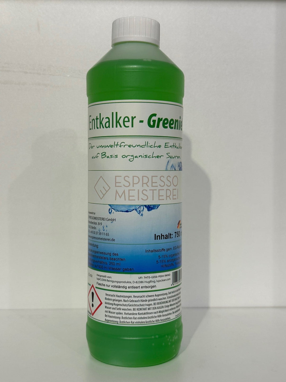 Entkalker Greenie 750 ml in wiederverschließbarer Kunststoffflasche