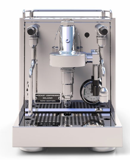 Frontalansicht Espressomaschine Rocket Now Edition in Edelstahl
