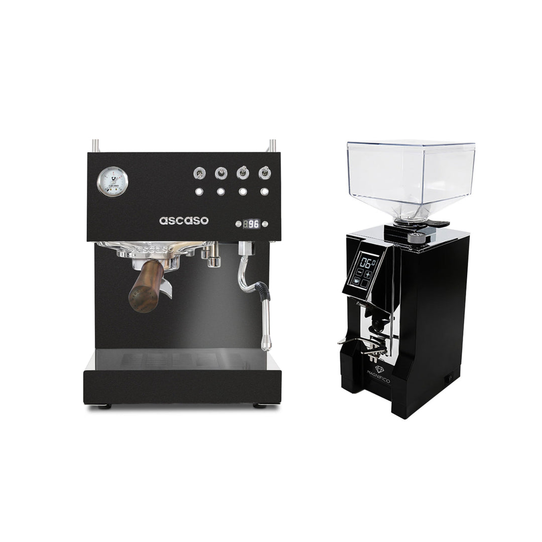 Set: ascaso Steel Duo PID schwarz mit Eureka Magnifico in schwarz-matt - Espressomeisterei