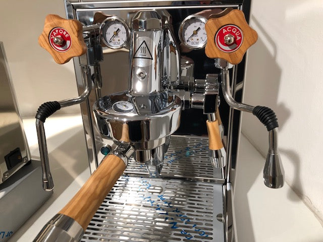 ECM Griffset für Drehventil Maschinen "Olivenholz-Ausführung" - Espressomeisterei